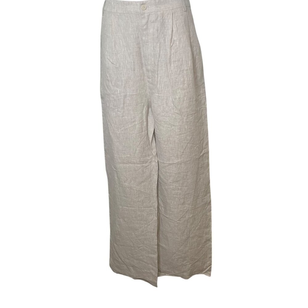 Reformation Olivia Linen Two Piece Set Size 12 NWT Oatmeal Crop Top & High Waist - Picture 7 of 11